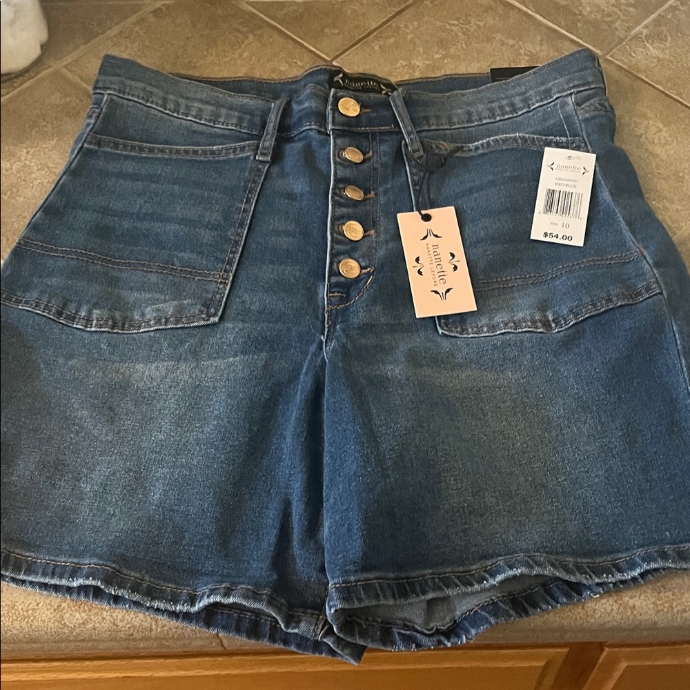 Zara Button-Up Blue Jean Shorts
